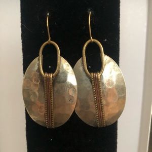 World Market Hammered Silver Drop Earrings